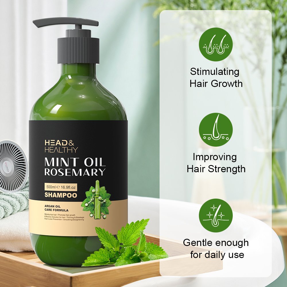 Natural rosemary mint keratin hair shampoo and conditioner private label hair care set for hair