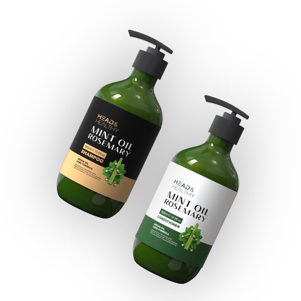 Natural rosemary mint keratin hair shampoo and conditioner private label hair care set for hair