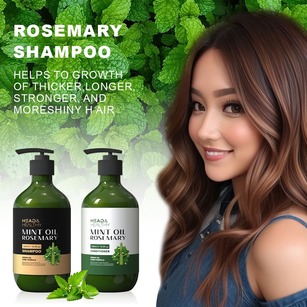 Natural rosemary mint keratin hair shampoo and conditioner private label hair care set for hair