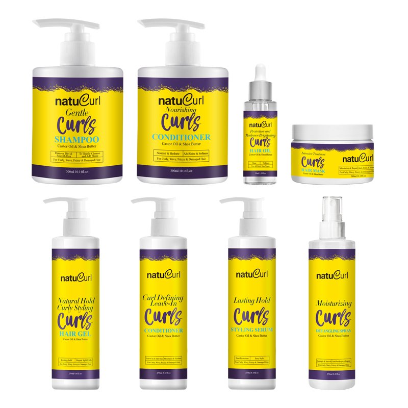 low moq your logo afro hair styling care set product sulfate free african curly shampoo for dry curly damged hair