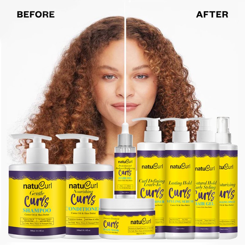 low moq your logo afro hair styling care set product sulfate free african curly shampoo for dry curly damged hair