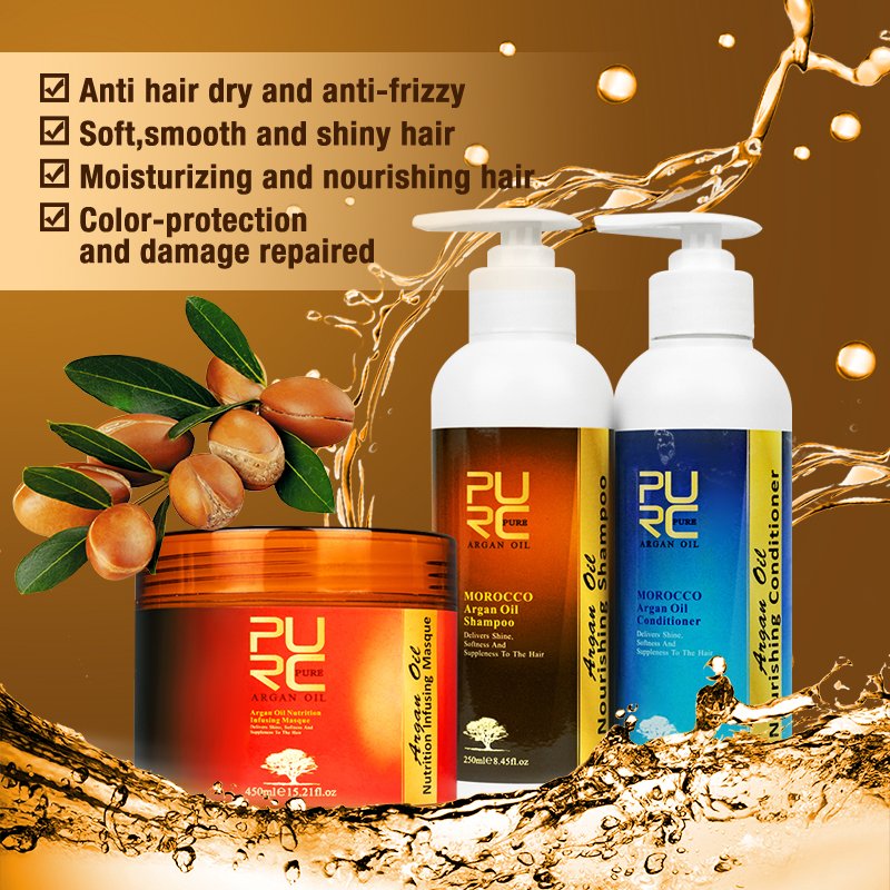 Private Label Organic Argan Oil Shampoo And Conditioner Set Sulfate Free Hair Care Products