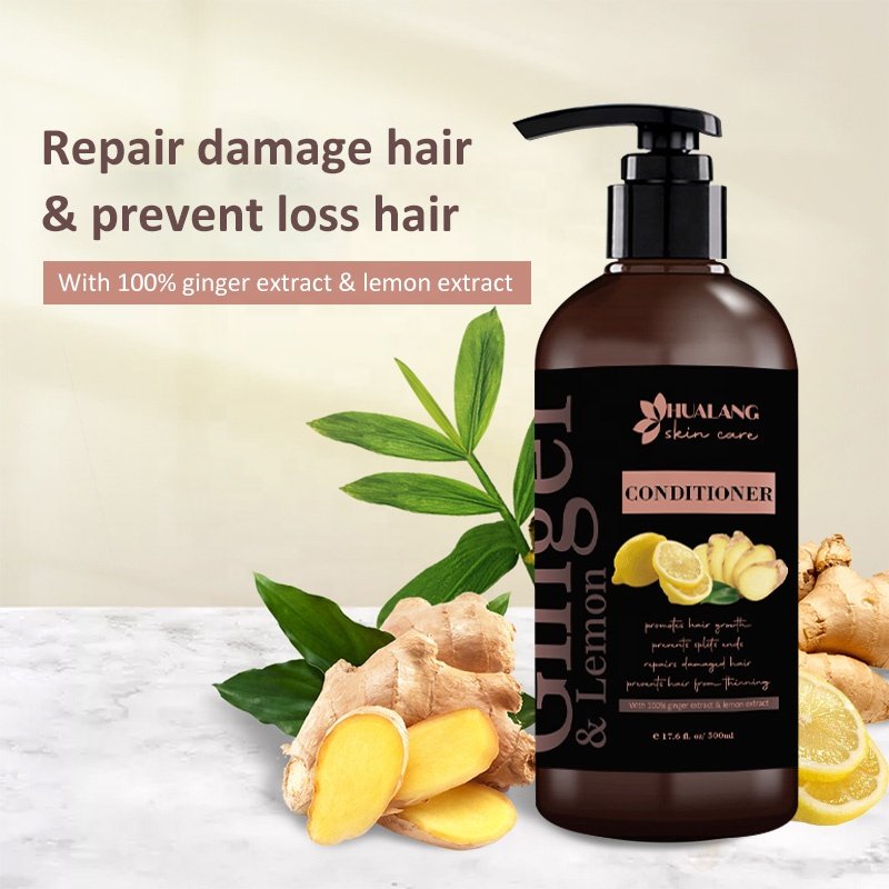 Custom Private Label Wholesale Ginger Oil Shampoo and Conditioner Anti Hair Loss Hair Growth Ginger Hair Conditioner