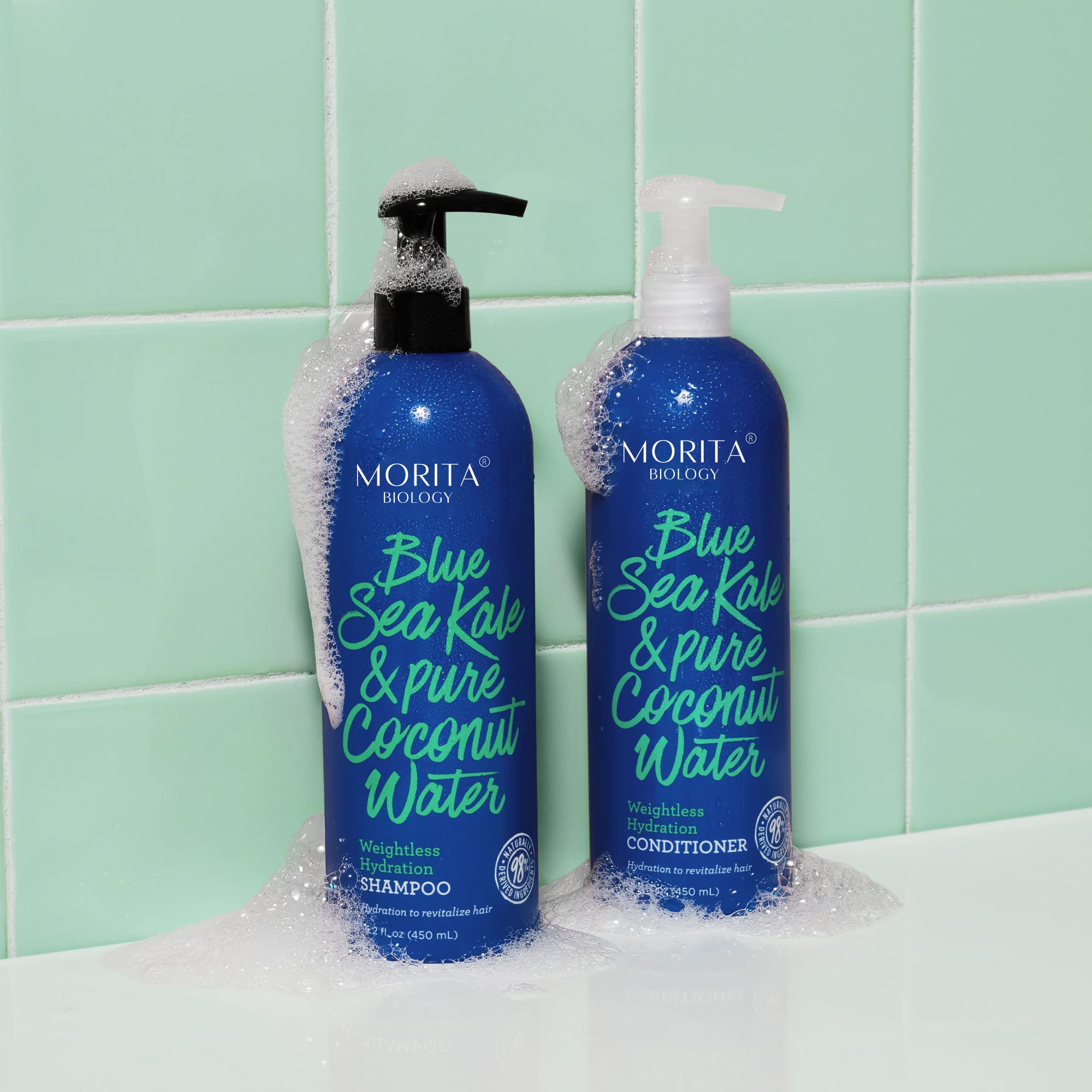 Travel Shampoo and Conditioner Paraben-free Moisturizing Hydration & Coconut & Blue Sea Kale Nourishing Repairing Hair Care Set