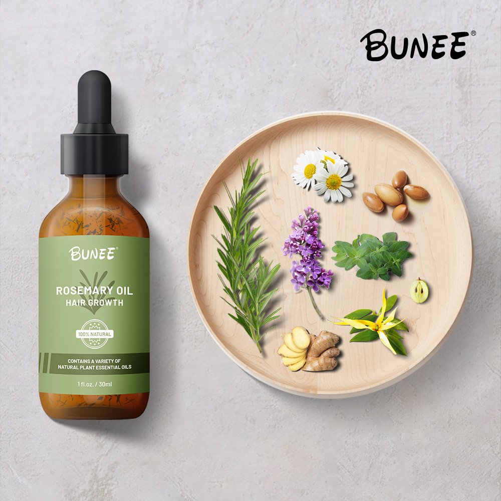 BUNEE Organic Ingredients fast Strengthen thin Hairline Rosemary oil Hair growth serum argon oil for all hair types 60/120ml