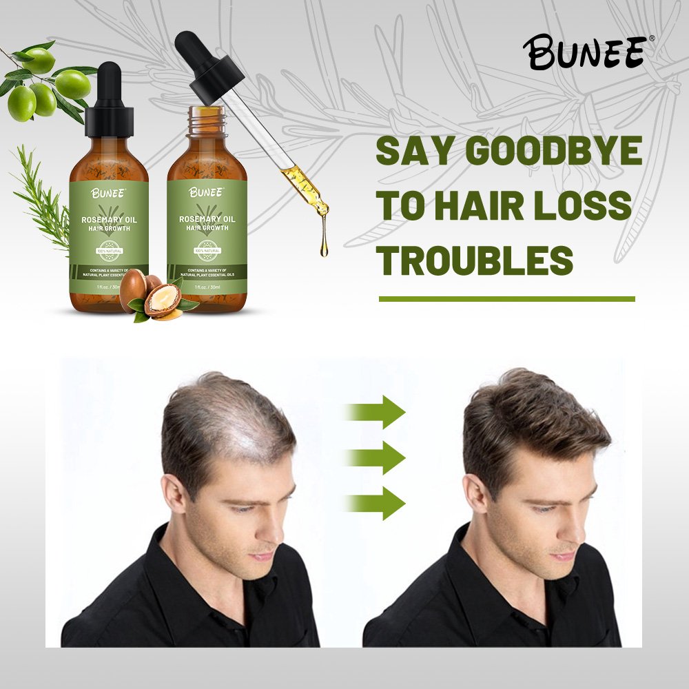 BUNEE Organic Ingredients fast Strengthen thin Hairline Rosemary oil Hair growth serum argon oil for all hair types 60/120ml
