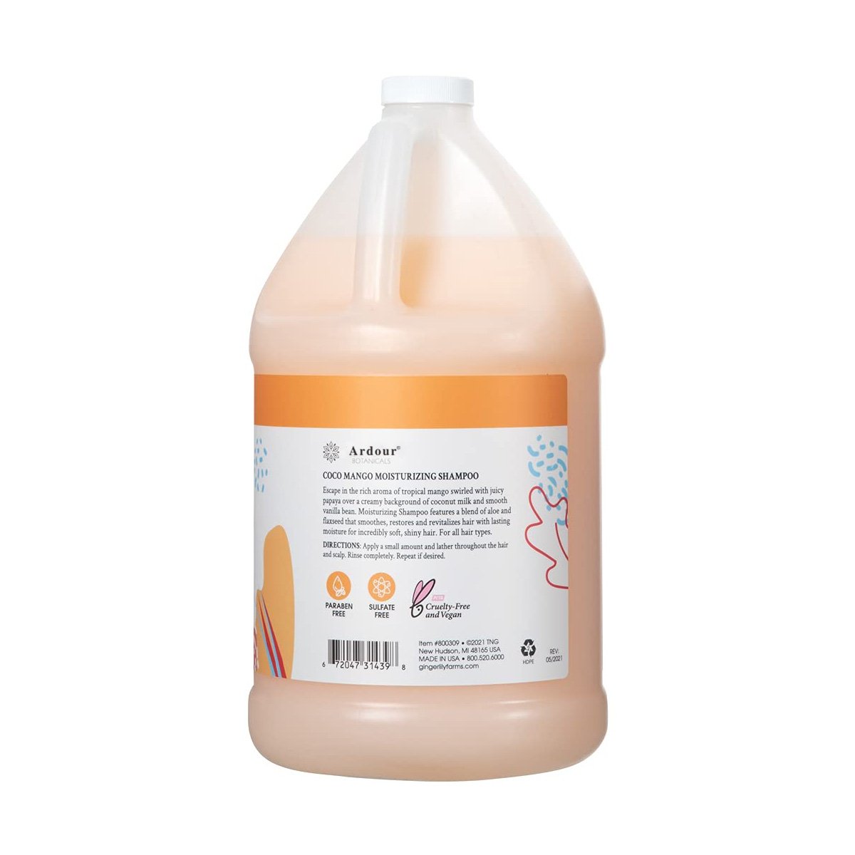 Private Label Herbal Plant Based Coconut Mango Moisturizing Cleansing Scalp Nourishing Hair Care Natural Organic Hair Shampoo