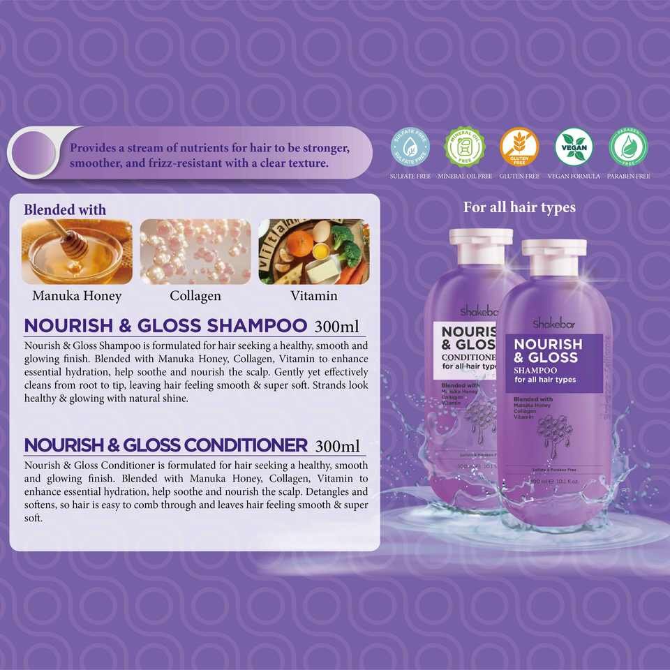 Private Label Shakebar Collagen and Keratin Shampoo and Conditioner Natural Sulfate Free Moisturizing Collagen Hair Shampoo