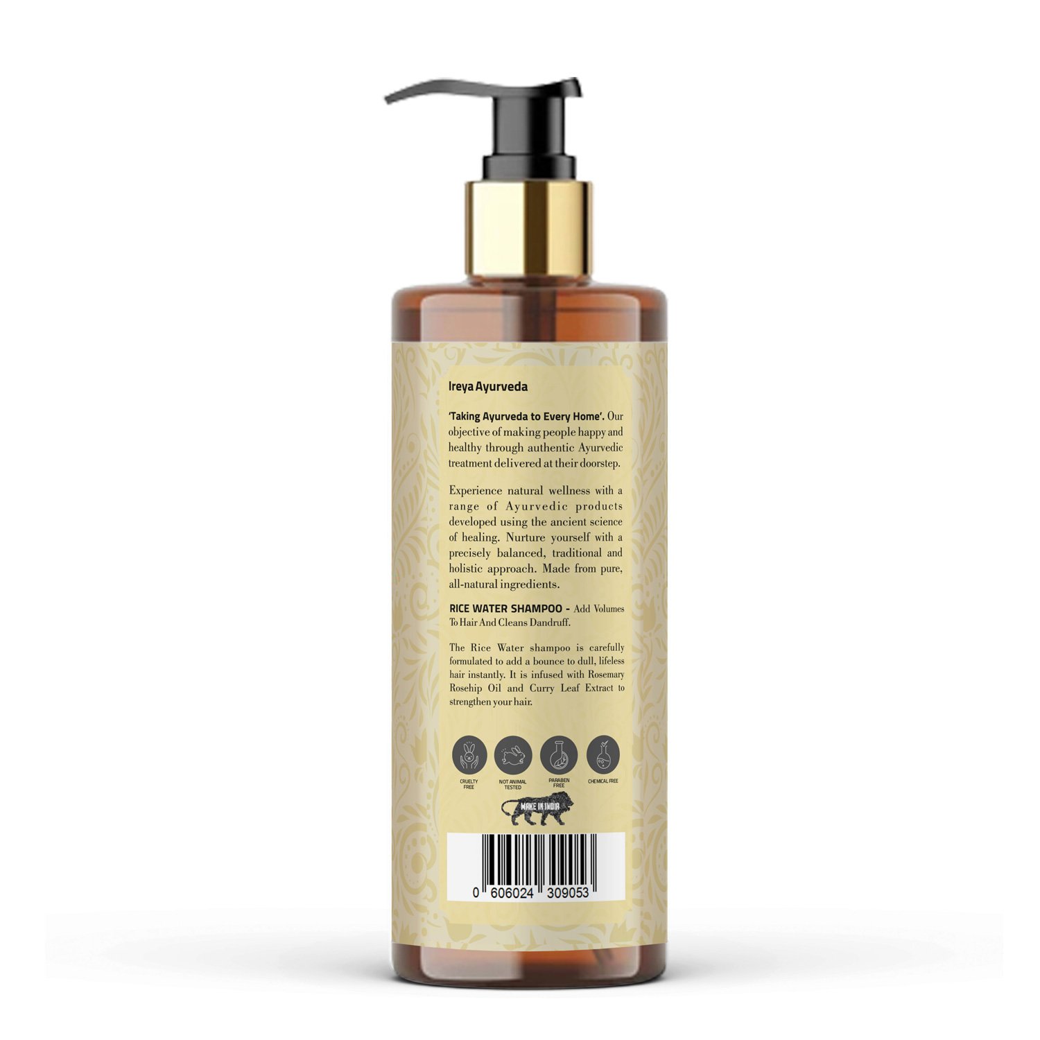 Ireya Ayurveda Organic | Rice Water Shampoo and Conditioner with Rosehip Oil Nourishing and Anti-Dandruff Gel Free Sample