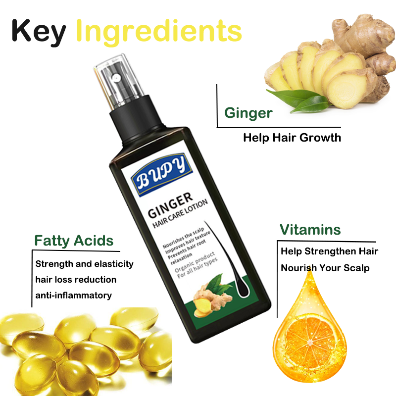 Ginger Fast Growth Spray Scalp Serum Biotin Hair Regrowth Tonics Anti Hair Loss Treatment Hair Lotion Spray For Men