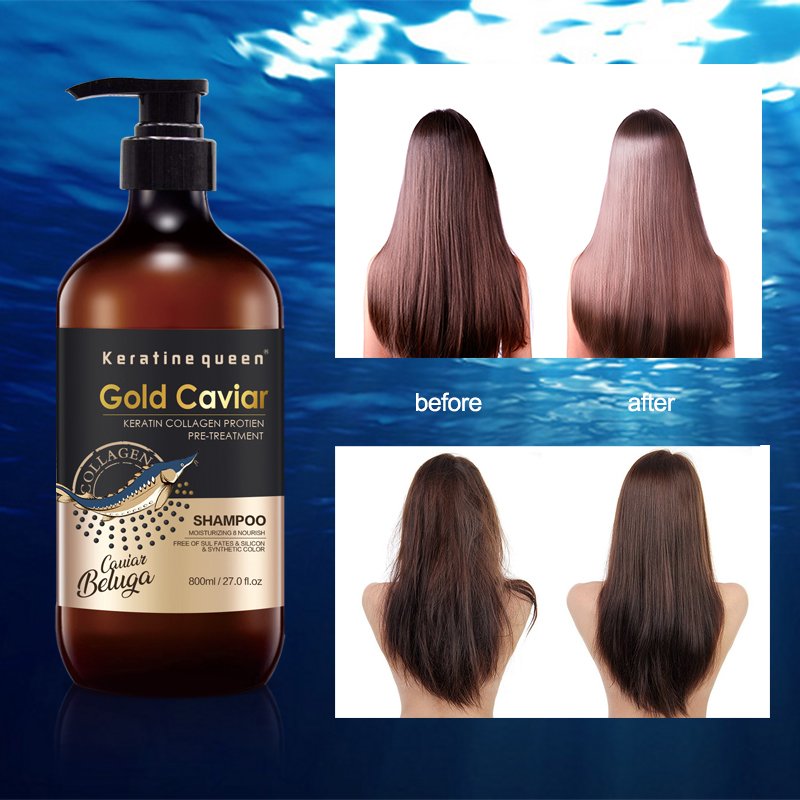 OEM Factory price gold caviar hair care shampoo and conditioner set private label caviar hair treatment set
