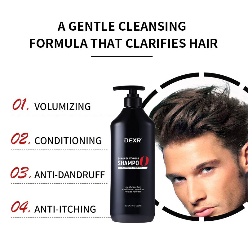 Customized Private Label Natural Silk Protein Smoothing Hair Care & Wash 2-In-1 Dandruff Anti Itch Hair Shampoo