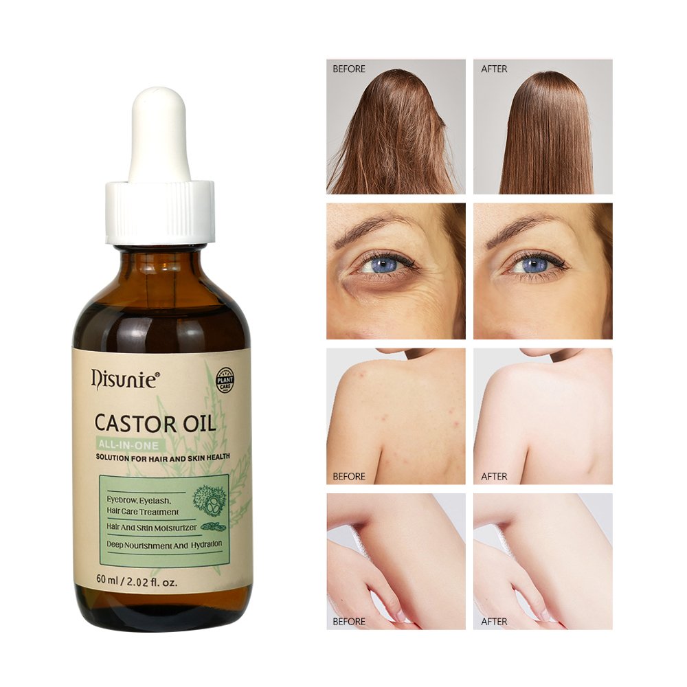 Top Sale Castor Oil Cold Pressed Organic Hair Growth Oil Treatments For Eyelashes Eyebrow Growth 100% Castor Oil For Hair Growth