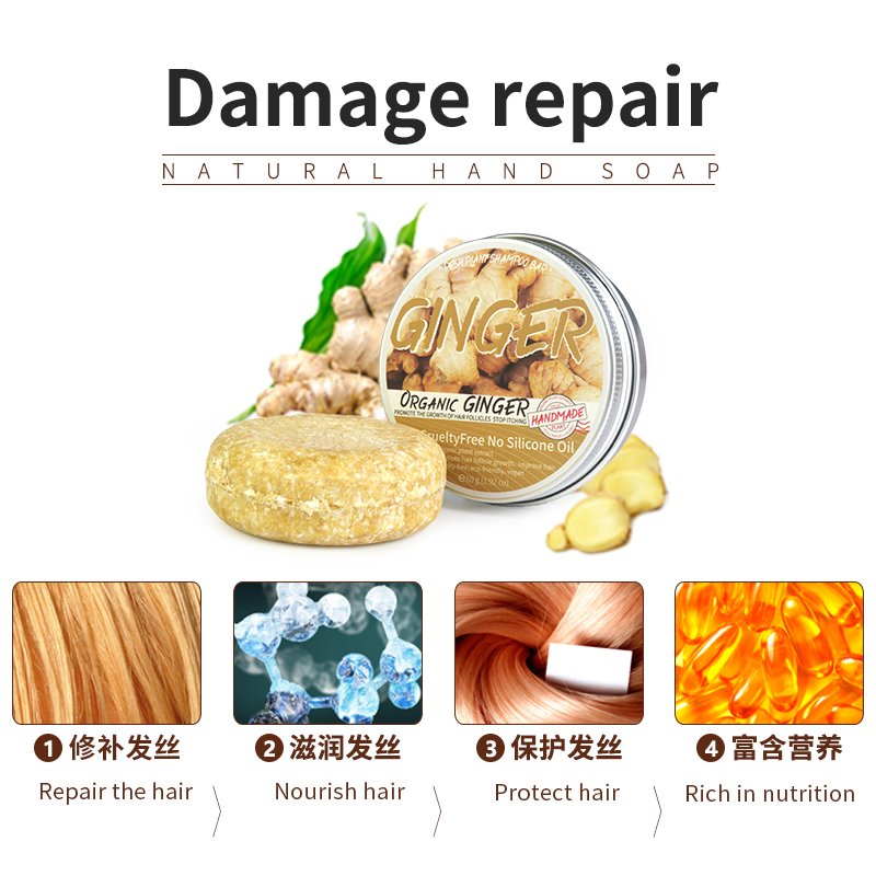Soap Manufacturers Wholesale Private Label Organic Handmade Vegan Ginger Solid Conditioning Hair Bar Soap