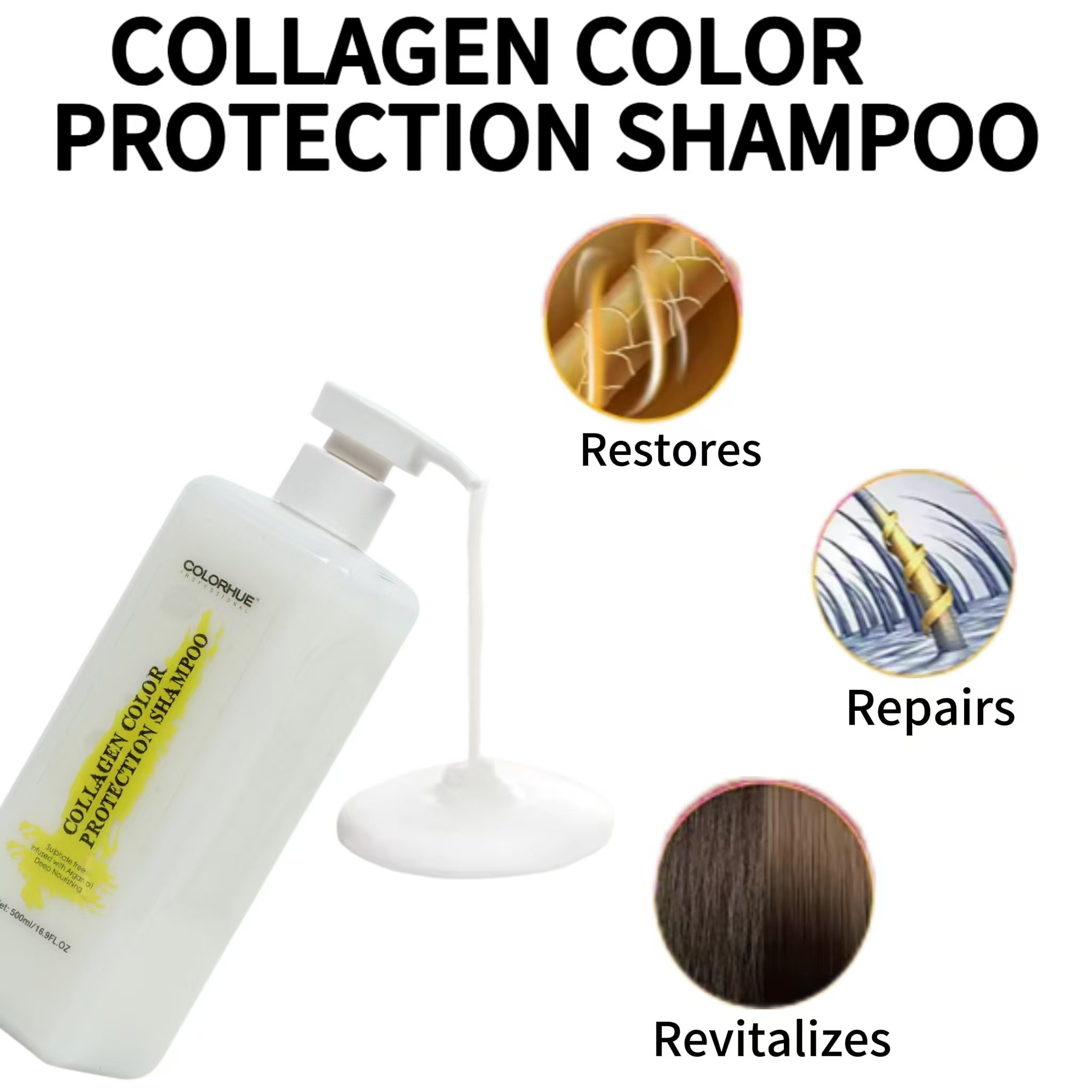 Organic collagen color protect Shampoo And Conditioner Hair treatment Care Products Set sulfate-free shampoo