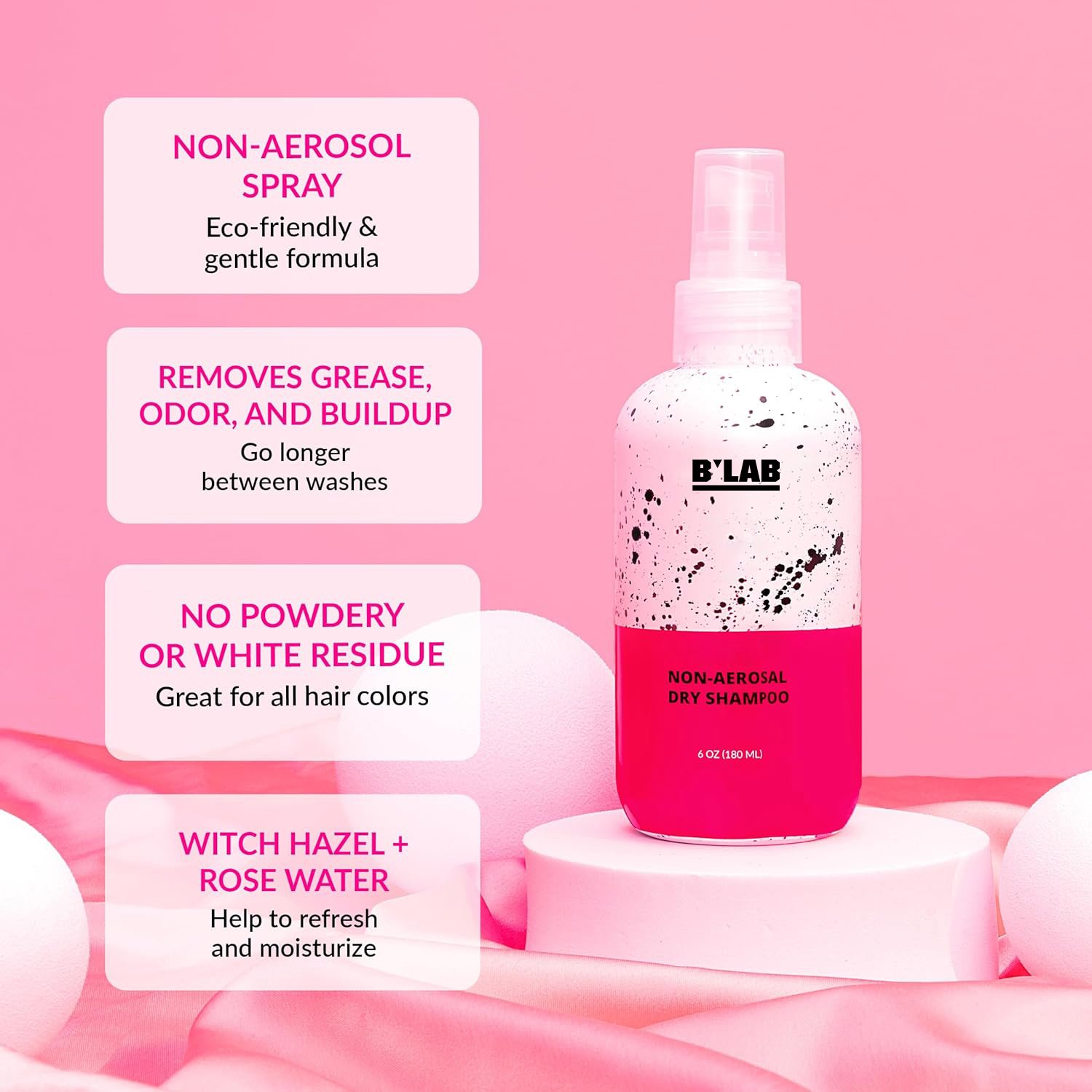 Private Label Natural Hair Dry Shampoo for Oily Control Non-Aerosol No White Residue Eco-Friendly Water Free Vegan DryShampoo