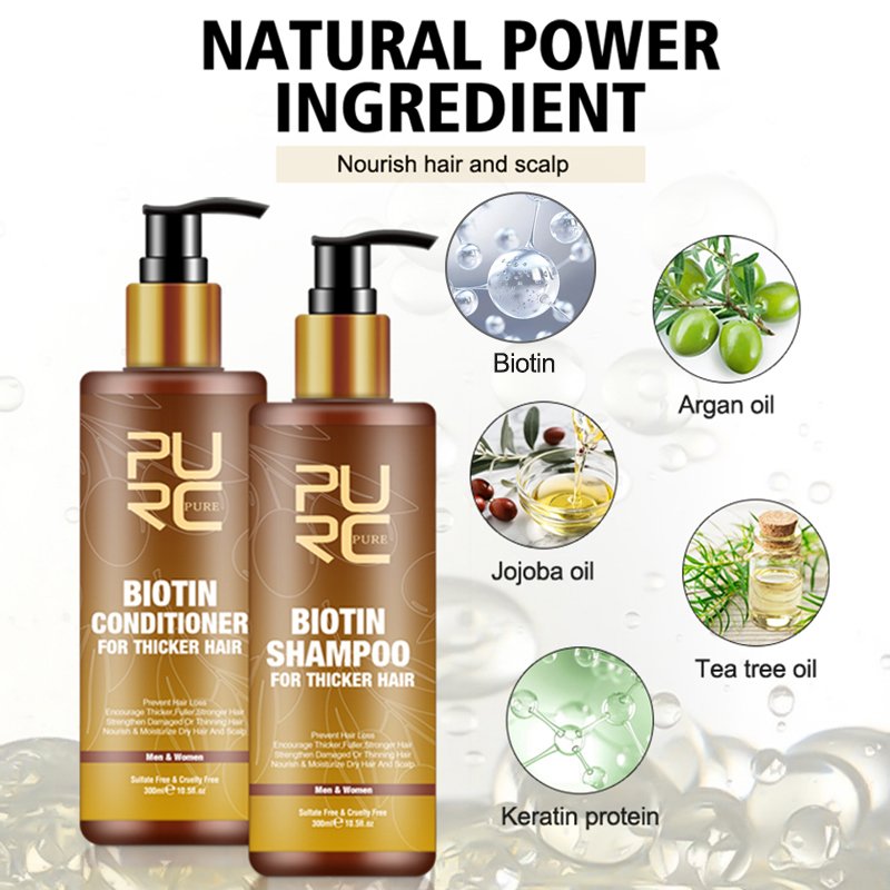 Wholesale private label organic anti hair loss shampoo products biotin thickening anti-fall hair growth shampoo for men women