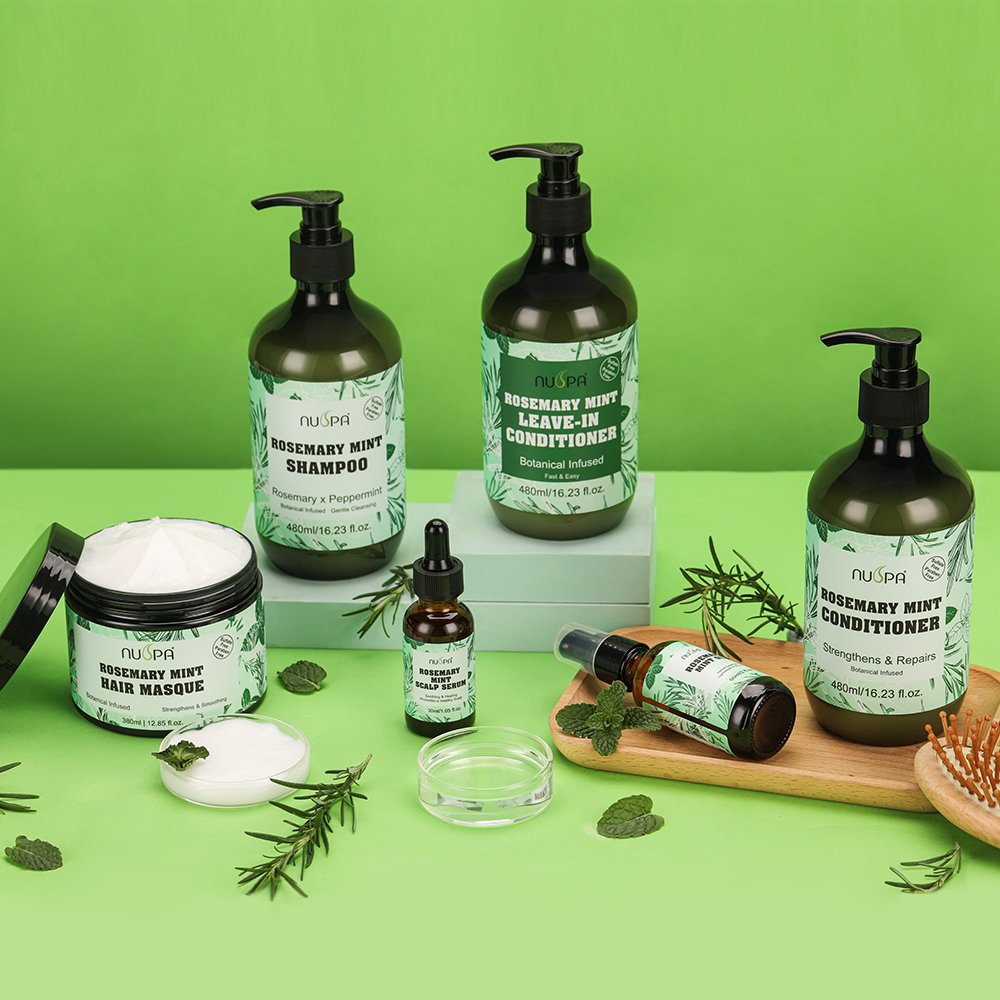 Free Sample Nuspa Rosemary Mint Organic Sulfate Free Gentle Cleansing Moisturizing Natural Herbal Hair Shampoo