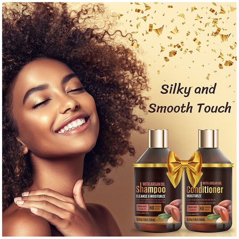 OEM Intense Hydration & Rejuvenate Argan Oil Black Hair Shampoo And Conditioner Anti Hair Loss Shampoo
