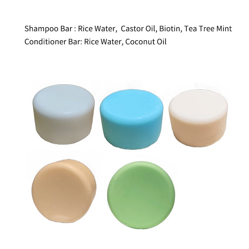 Private label castor oil hair growth soap solid vegan tea tree mint rice water conditioner bar shampoo bar