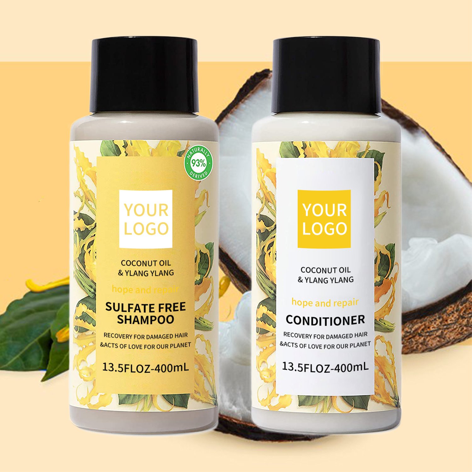 Private Label OEM Sulfate Free Hair Care Product Repairing Moisturizing Women Hair Shampoo and Conditioner Set