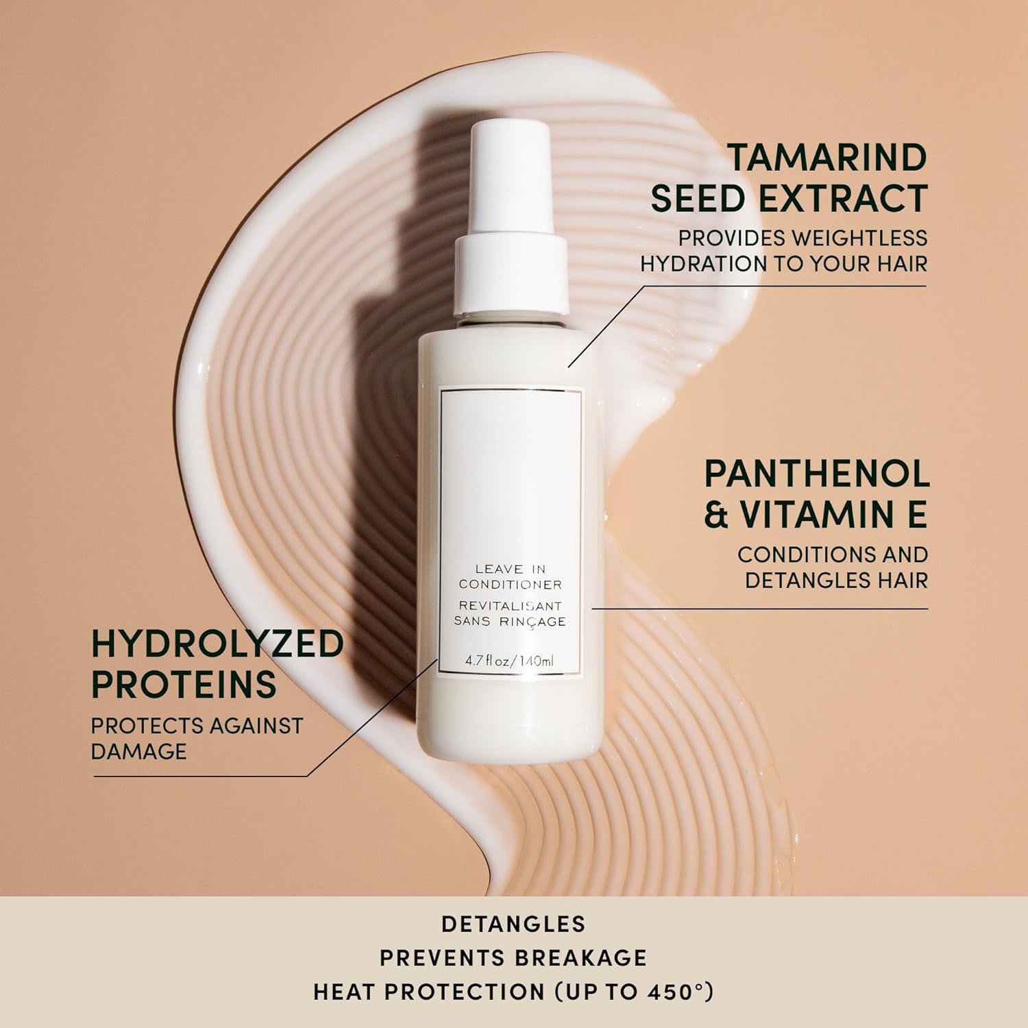 Leave In Conditioner Smoothing Shampoo 300ml for Fine Hair Spray Moisturizing Multitasking Heat Protectant Spray for Hair
