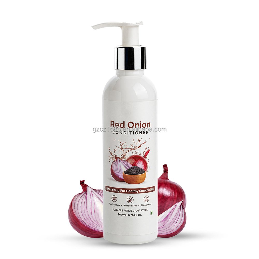Private Label Natural Red Onion Seed Oil Vegan Sulfate Free Shampoo and Conditioner Set hair growth red onion shampoo