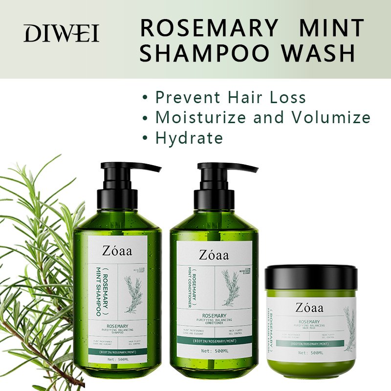 DIWEI Private label rosemary oil shampoo biotin sulfate free organic natural vegan hair growth shampoo and conditioner set