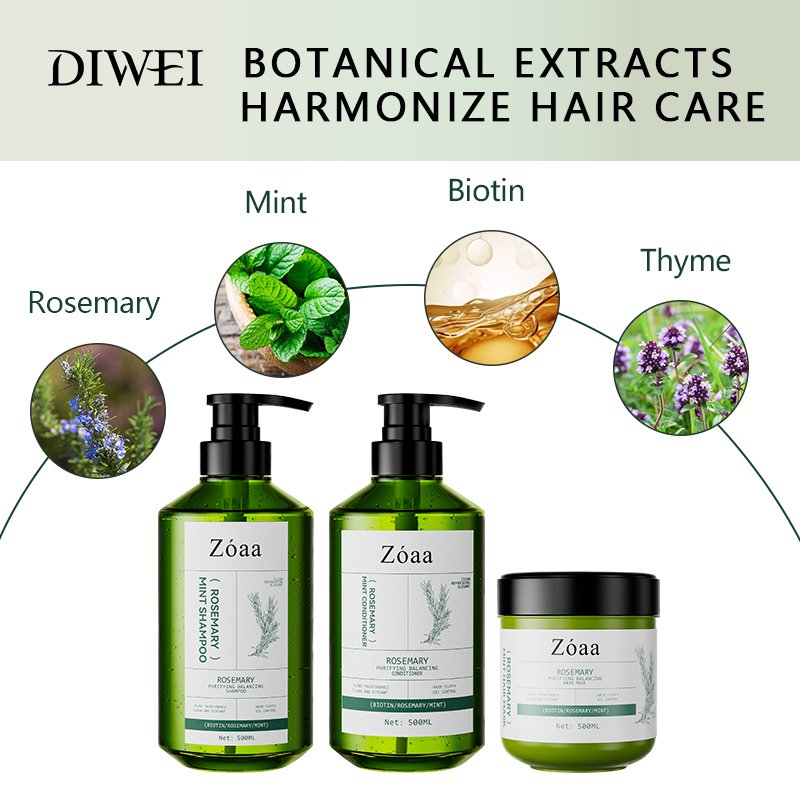 DIWEI Private label rosemary oil shampoo biotin sulfate free organic natural vegan hair growth shampoo and conditioner set