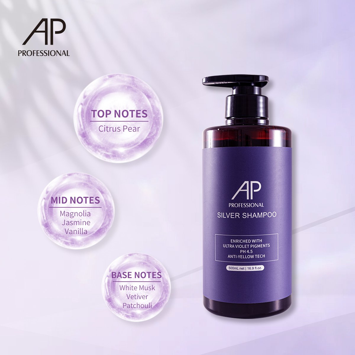 High Quality Hair Silver Color Products No Yellow Purple Shampoo