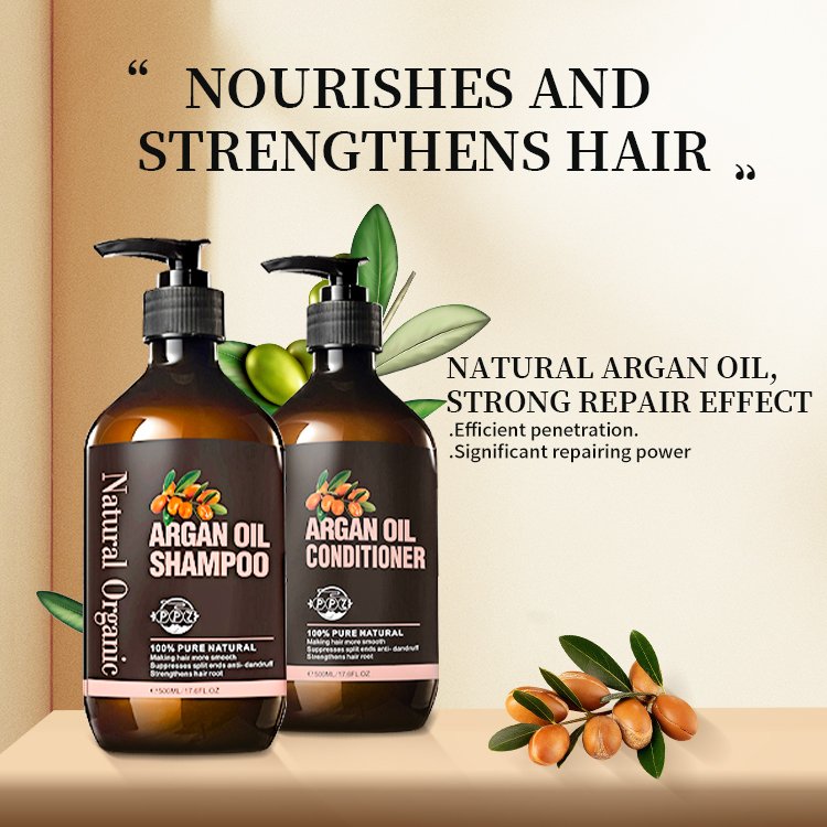 Wholesale organic Herbal hair treatment Moisturizing shampoo set Moroccan Argan Oil hair shampoo and conditioner