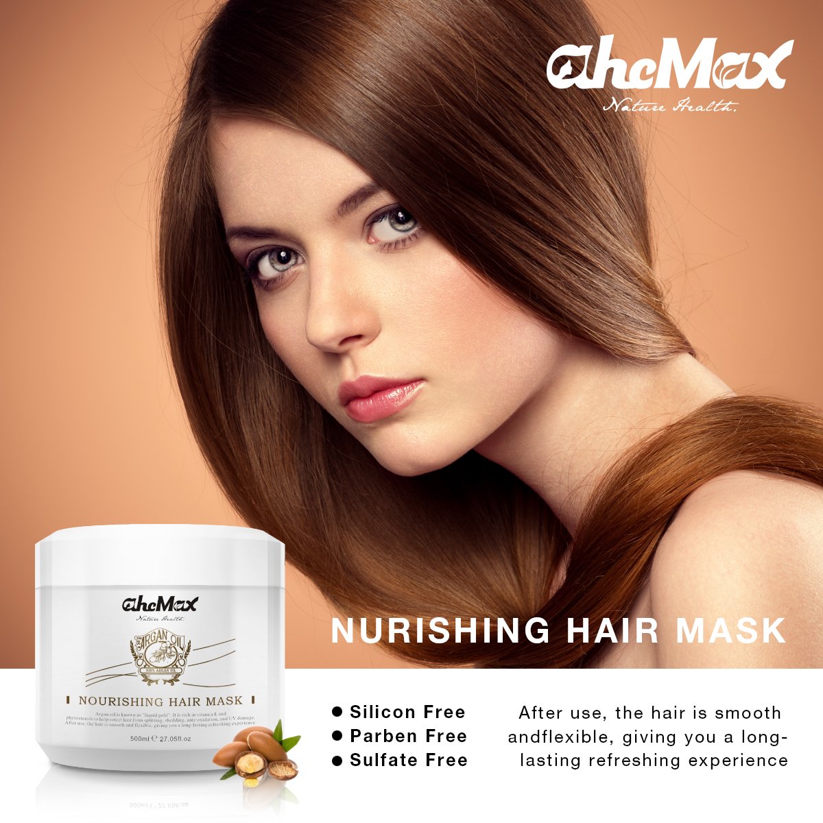 AHCMAX Milk Keratin Collagen Protein Argan Oil Horse Private Label Hair Shampoo