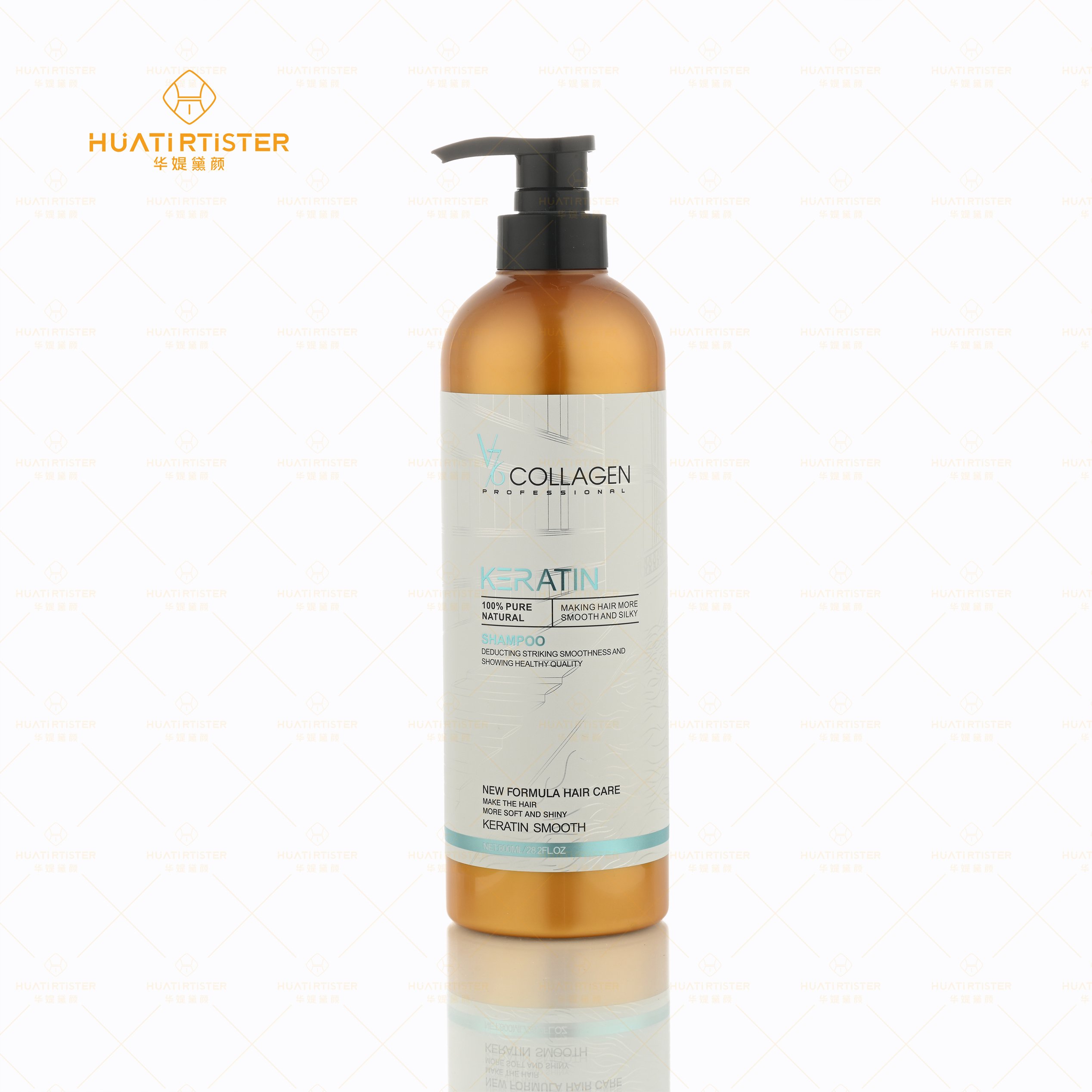 Huati Sifuli V76 Private Label 100% pure natural Vegan Organic Keratin Collagen Hair Care Shampoo and Conditioner Set