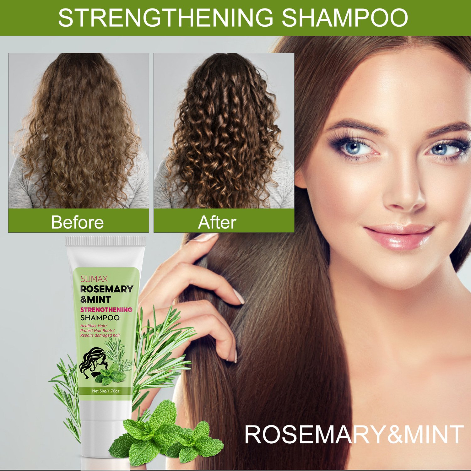 Professional Strengthening 50g Herbal Rosemary Mint Shampoo Cream Oil Soap Nourishing Refreshing Fluffy Hair Care