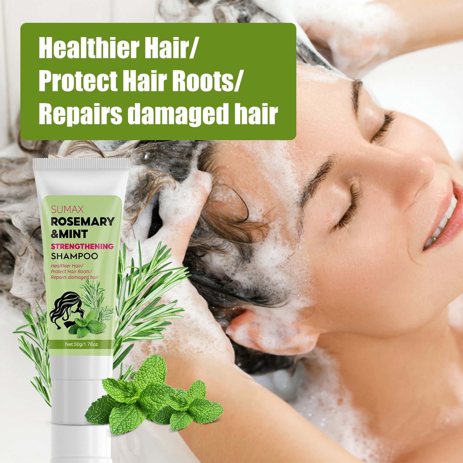 Professional Strengthening 50g Herbal Rosemary Mint Shampoo Cream Oil Soap Nourishing Refreshing Fluffy Hair Care