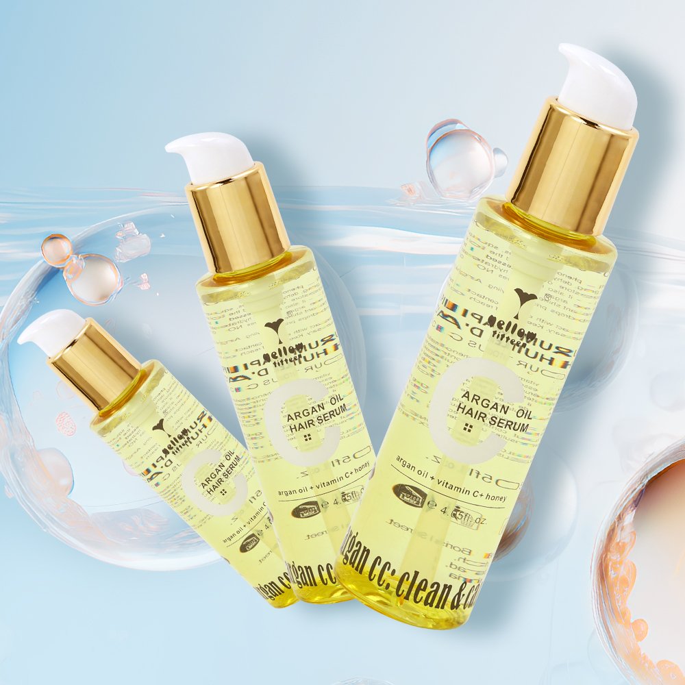 Private Brand Production Radiant Locks Argan Oil Hair Serum with Vitamin C & Honey