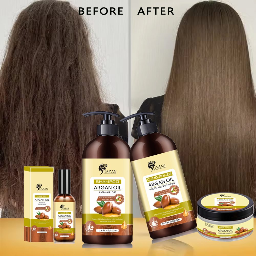 OEM Wholesale Smooth Moisturizing Lightness Sulfate Free Natural Biotin Argan Shampoo And Conditioner Set