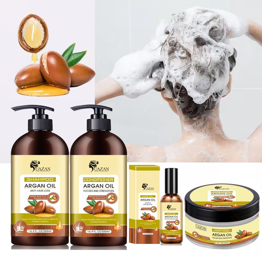 OEM Wholesale Smooth Moisturizing Lightness Sulfate Free Natural Biotin Argan Shampoo And Conditioner Set