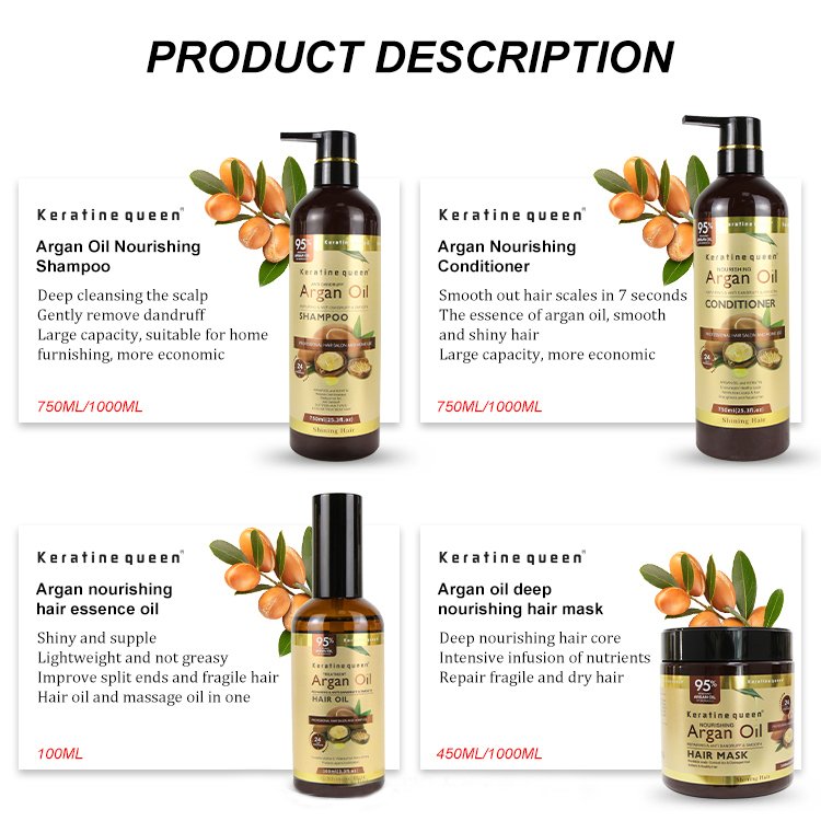 OEM Factory Best Price Wholesale Organic Anti Hair Loss Private Label Natural Morocco Argan Oil Hair Shampoo and Conditioner