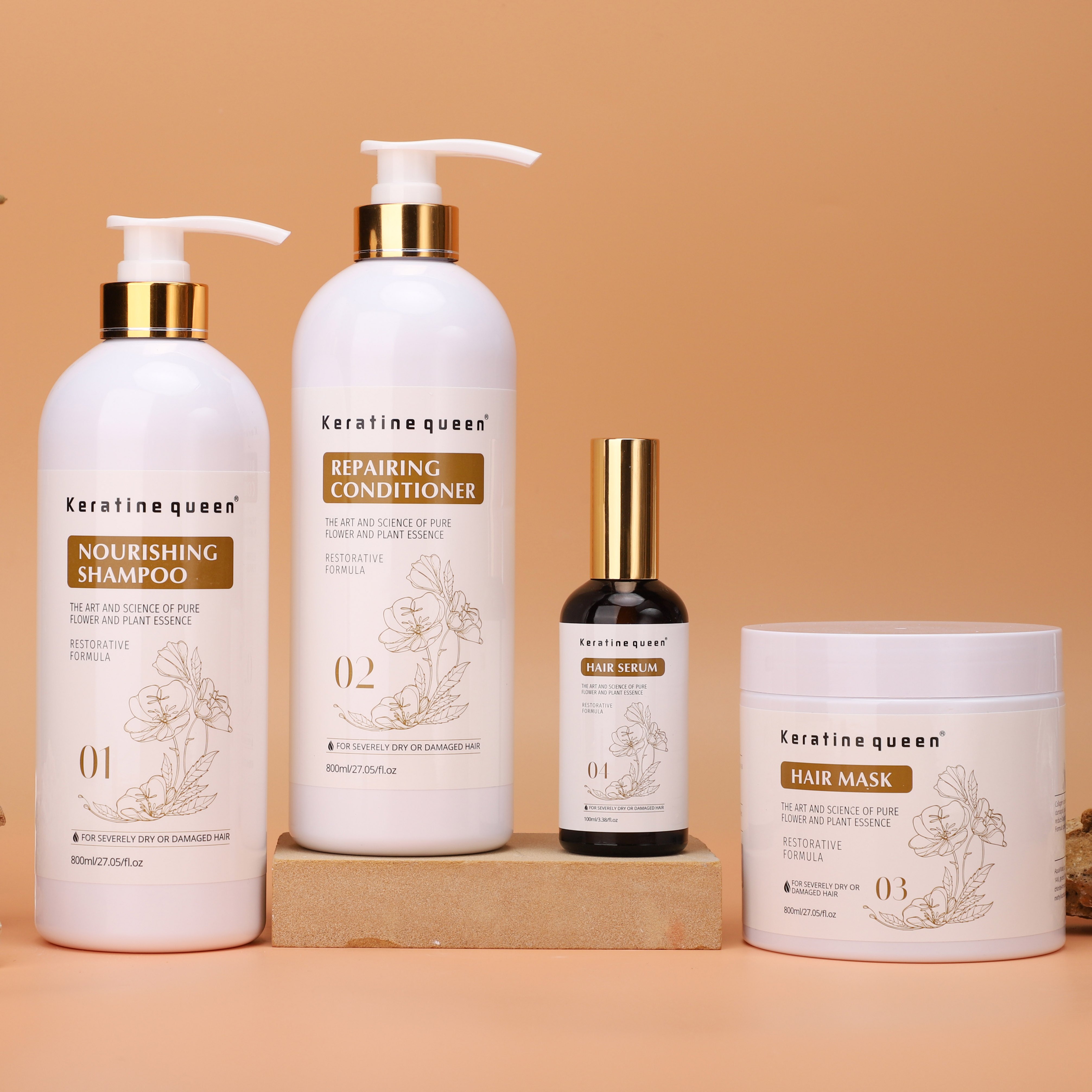 Factory Wholesale Organic Repairing Hair Shampoo for Dry and Damaged Hair Nourishing Smoothing Hair Care Set