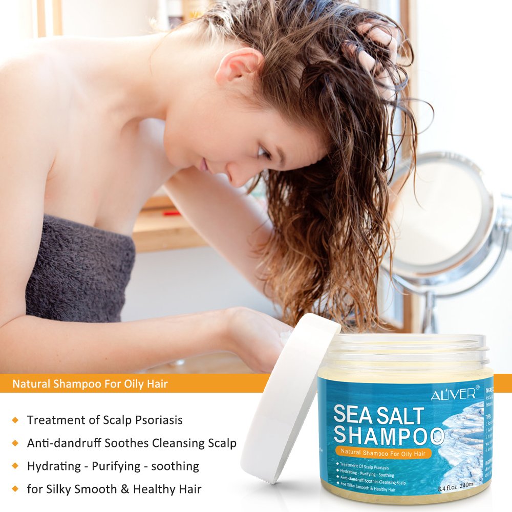 ALIVER Wholesale Natural Hydrating Hair Scalp Scrub Sea Salt Shampoo