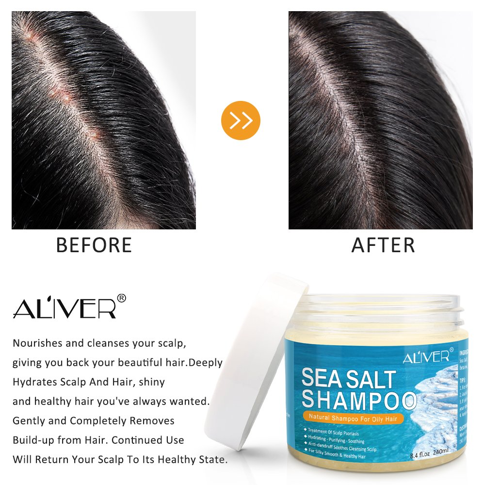 ALIVER Wholesale Natural Hydrating Hair Scalp Scrub Sea Salt Shampoo