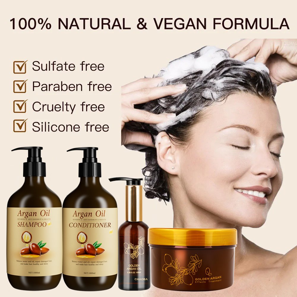 Private Label Argan Oil Shampoo and Conditioner Natural Organic Moroccan Hair Shampoo Set