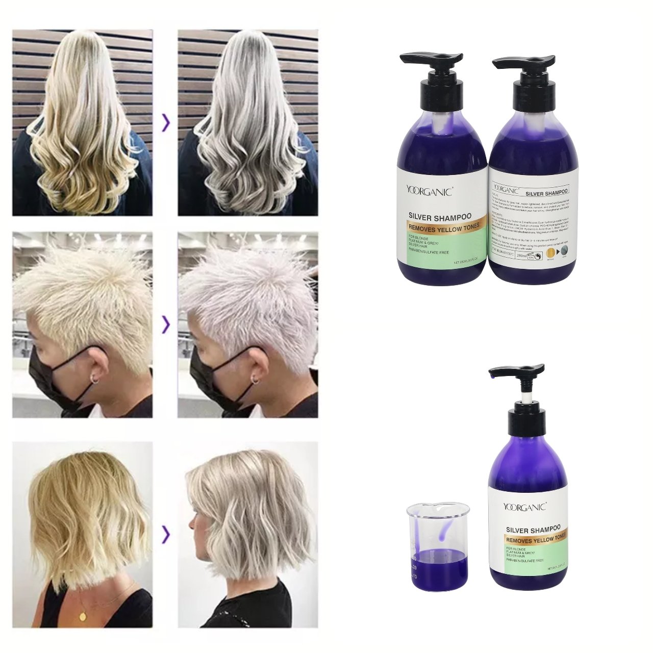 Salon Quality Hair Yellow Pigment Clean Anti-yellow Bottle Silver 200 Ml Hair Purple Shampoo For Blonde Hair