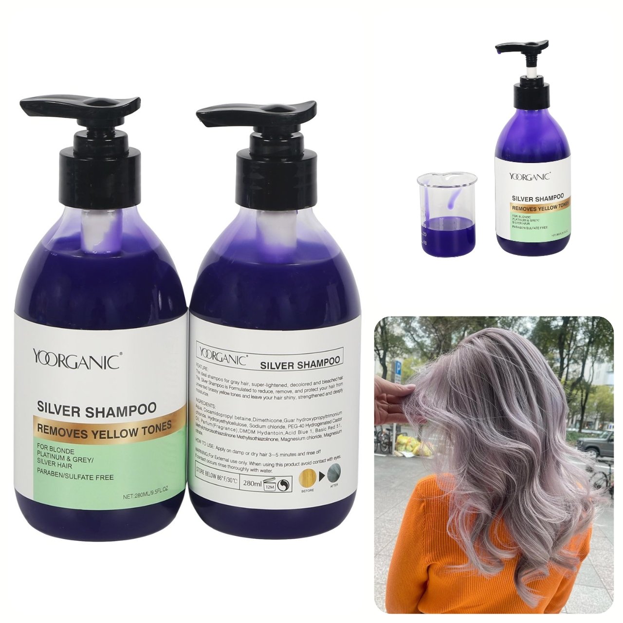 Salon Quality Hair Yellow Pigment Clean Anti-yellow Bottle Silver 200 Ml Hair Purple Shampoo For Blonde Hair