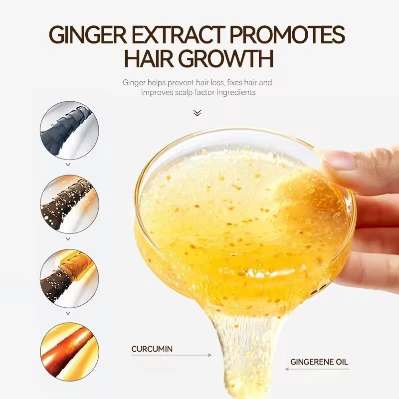 Ginger hair Shampoo and Conditioner for Deep Cleansing Dandruff Frizz Smooth Hair