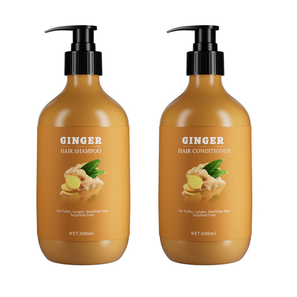 Ginger hair Shampoo and Conditioner for Deep Cleansing Dandruff Frizz Smooth Hair