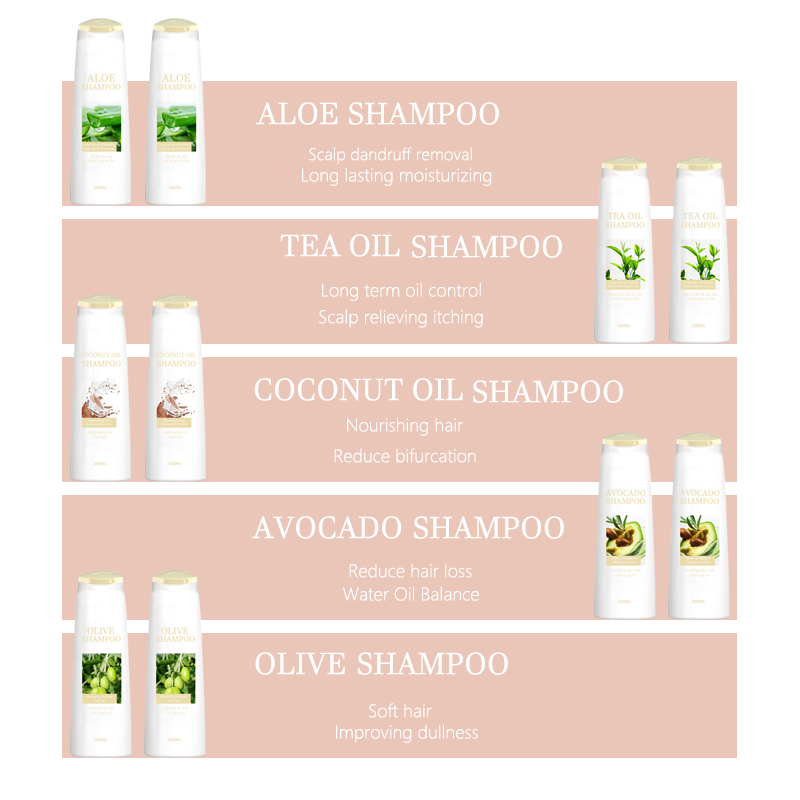 OEM Organic Aloe Vera Herbal Shampoo Moisturizing Oil Control Anti-Dandruff 500ml Shampoo for Damaged Dry Itchy Hair Improvement