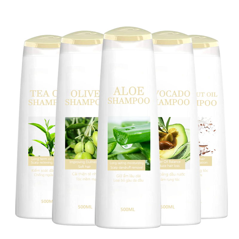 OEM Organic Aloe Vera Herbal Shampoo Moisturizing Oil Control Anti-Dandruff 500ml Shampoo for Damaged Dry Itchy Hair Improvement