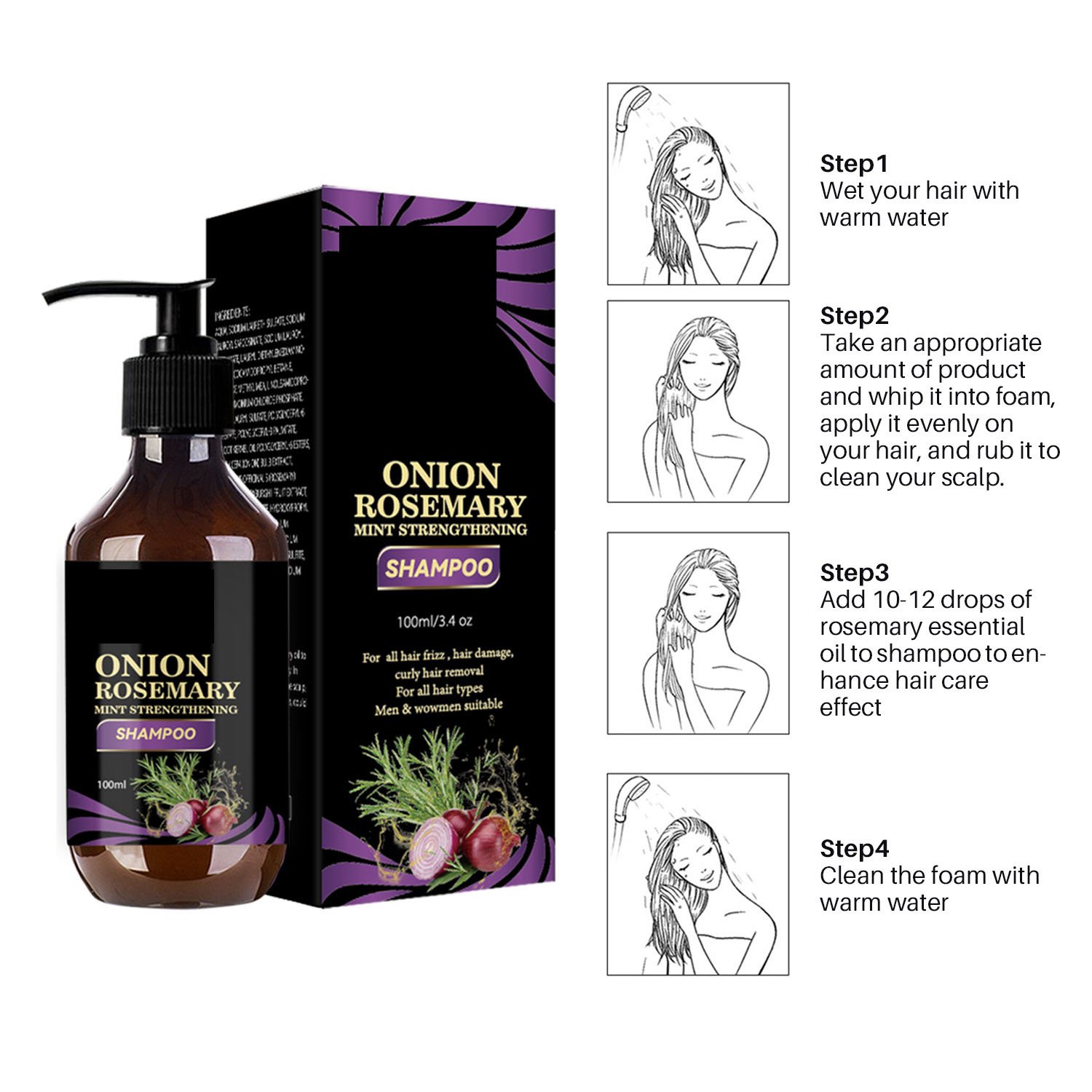onion shampoo for hair growth rosemary and onion shampoo Private Label Organic Red Onion Anti Hair Loss Strengthens Growth